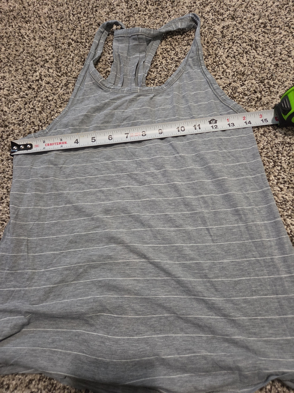 lululemon athletica Light Gray Striped Racerback Tank